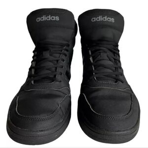 Adidas Hoops 3.0 Triple Black Mid Top Basketball Shoes Size 5 Like New MSRP $75